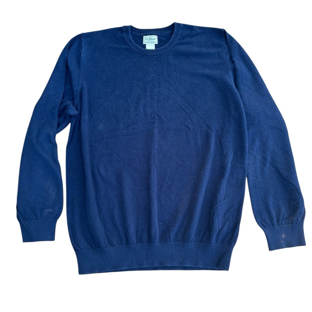 L.L. Bean Men's size extra large cotton cashmere mix Deep Blue Crewneck Sweate